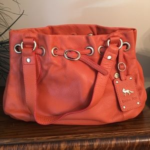 Emma Fox Orange Leather Tote One/kind Sample